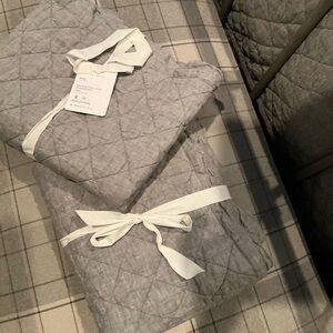 2 Pottery Barn King Shams Flagstone Gray